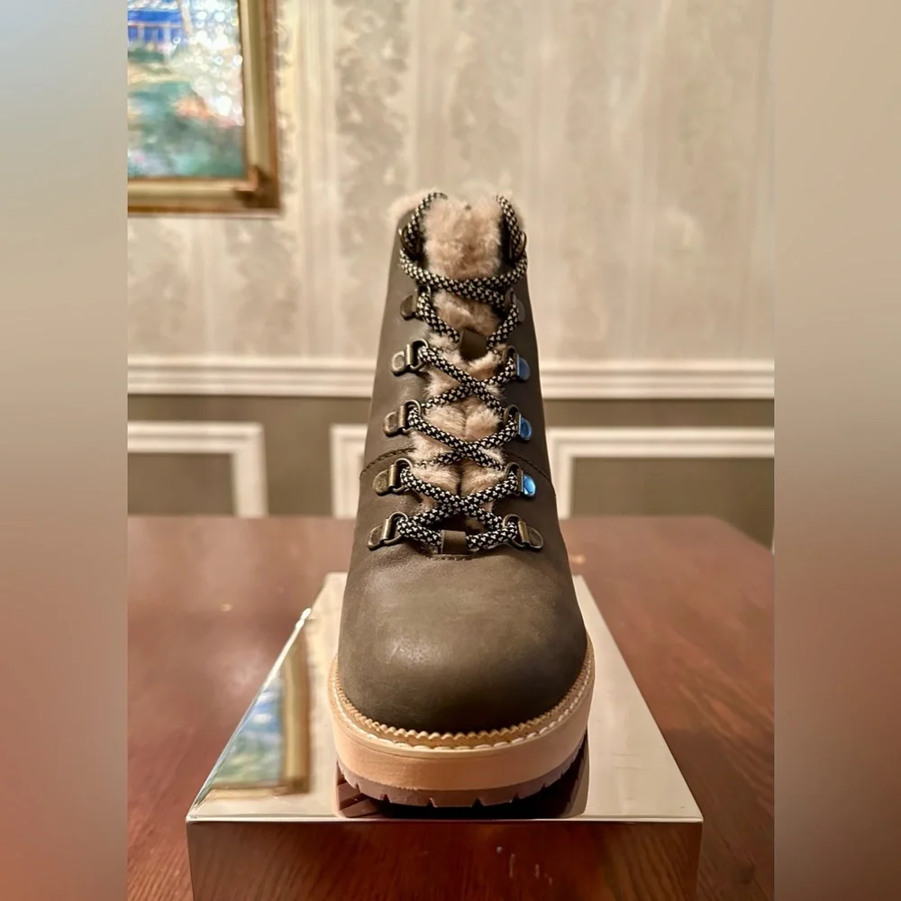 TOMS Melrose!❄️wedge bootie/Tarmac Olive Nubuck/water resistant🌧️/size-8 - Picture 8 of 15